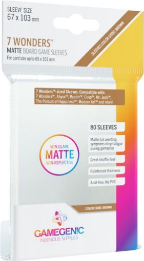 Imagen de Protectores De Tarjeta - Sleeves 7 Wonders Special Size 67x103mm 80ct. Matte Gamegenic