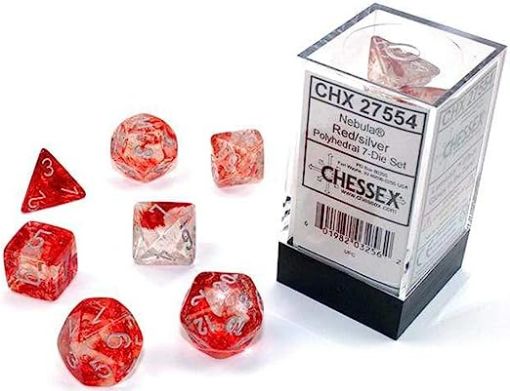 Imagen de Dados Poliedricos Nebula Red/silver Luminary 7-die Set 27554