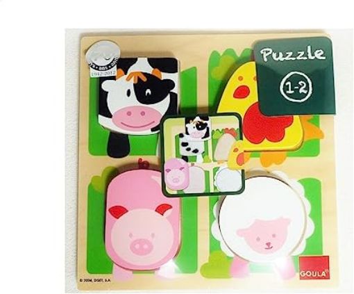 Imagen de Rompecabezas Madera Farm Fabric 4 Piezas Goula