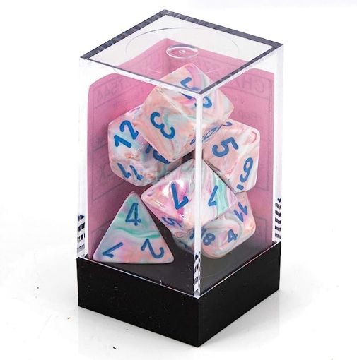 Imagen de Dados Poliedricos Festive Pop Art/blue 7-die Set 27544