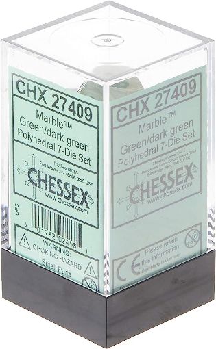 Imagen de Dados Poliedricos Marble Green/dark Green 7-die Set 27409