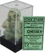 Imagen de Dados Poliedricos Marble Green/dark Green 7-die Set 27409