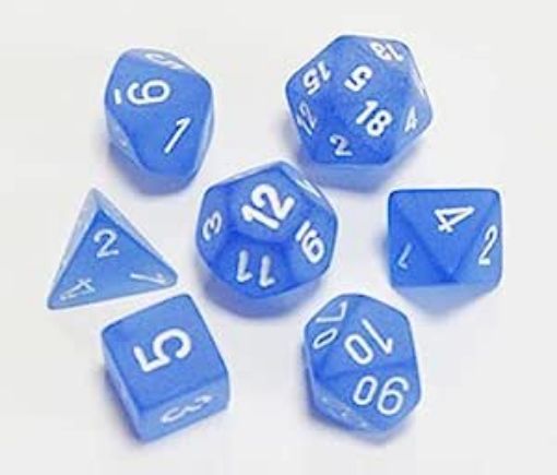 Imagen de Dados Poliedricos Frosted Blue/white 7-die Set 27406