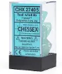 Imagen de Dados Poliedricos Frosted Teal/white 7-die Set 27405