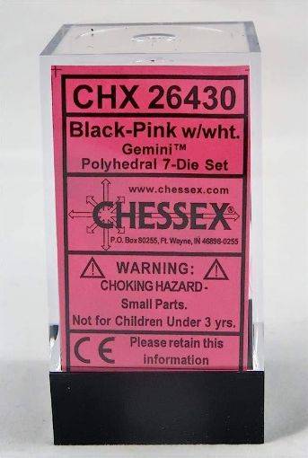 Imagen de Dados Poliedricos Gemini Black-pink/white 7-die Set 26430