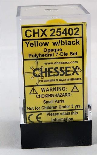 Imagen de Dados Poliedricos Opaque Yellow/black 7-die Set 25402