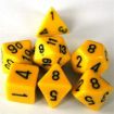 Imagen de Dados Poliedricos Opaque Yellow/black 7-die Set 25402