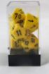 Imagen de Dados Poliedricos Opaque Yellow/black 7-die Set 25402