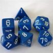 Imagen de Dados Poliedricos Opaque Blue/white 7-die Set 25406