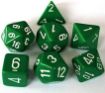 Imagen de Dados Poliedricos Opaque Green/white 7-die Set 25405