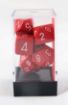 Imagen de Dados Poliedricos Opaque Red/white 7-die Set 25404