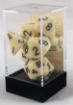 Imagen de Dados Poliedricos Opaque Ivory/black 7-die Set 25400