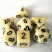 Imagen de Dados Poliedricos Opaque Ivory/black 7-die Set 25400