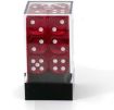 Imagen de Dados D6 Translucent 16mm Red/white 12-dice Block 23604