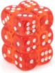 Imagen de Dados D6 Translucent 16mm Orange/white 12-dice Block 23603