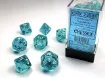 Imagen de Dados Poliedricos Translucent Teal/white 7-die Set 23085