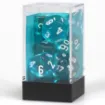 Imagen de Dados Poliedricos Translucent Teal/white 7-die Set 23085