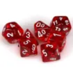 Imagen de Dados Poliedricos Translucent Red/white 7-die Set 23074