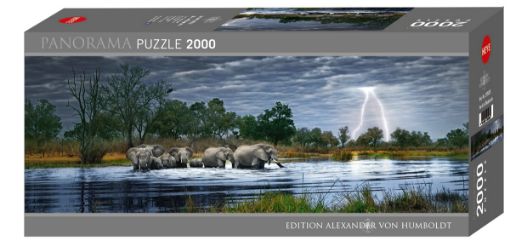Imagen de Rompecabezas Avh Herd Of Elephants Panoramico 2000 Piezas