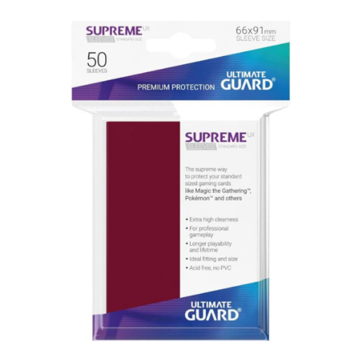 Imagen de Protectores De Tarjeta - Sleeves Standard Size Matte Supreme Ux Burgundy 50 Ct. Ultimate Guard