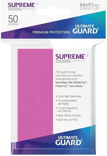 Imagen de Protectores De Tarjeta - Sleeves Standard Size Matte Supreme Ux Pink 50 Ct. Ultimate Guard