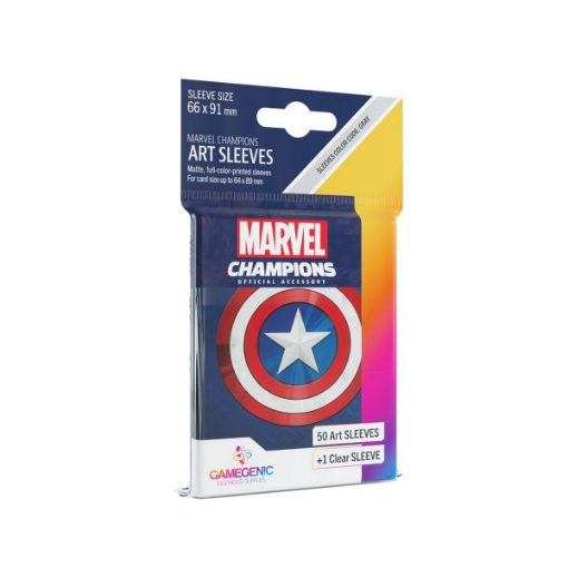 Imagen de Protectores De Tarjeta - Sleeves Standard European 66mmx92mm 51ct. Marvel Champions Captain America