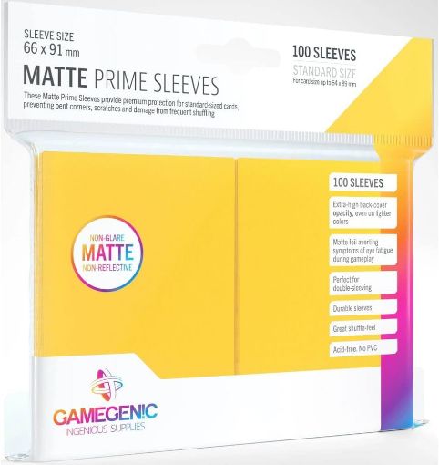 Imagen de Protectores De Tarjeta - Matte Standard Card Game Sleeves 66mmx91mm Yellow 100ct. Gamegenic