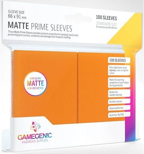 Imagen de Protectores De Tarjeta - Matte Standard Card Game Sleeves 66mmx91mm Orange 100ct. Gamegenic