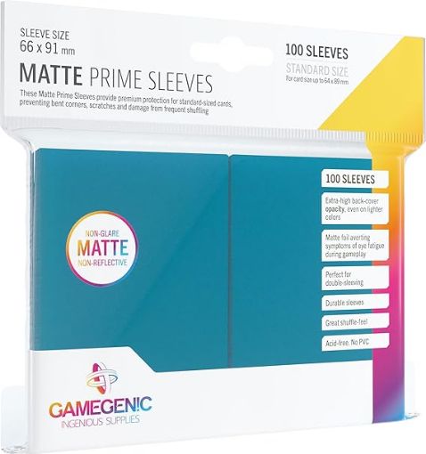Imagen de Protectores De Tarjeta - Matte Standard Card Game Sleeves 66mmx91mm Blue 100ct. Gamegenic