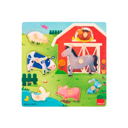 Imagen de Rompecabezas Madera Mothers And Babies Farm 7 Piezas 53040 Goula