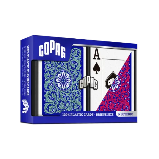 Imagen de Naipe Copag Neoteric Bridge Jumbo Plastic Double Deck Azul/rojo