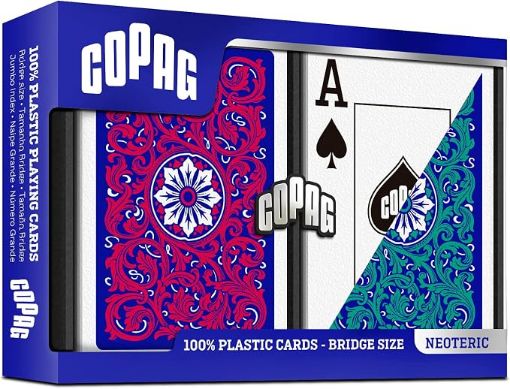 Imagen de Naipe Copag Neoteric Bridge Jumbo Plastic Double Deck Verde/amarillo