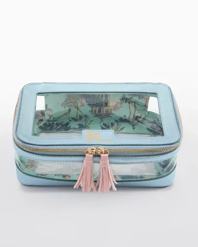 Imagen de Metallic Ligth Blue Tile Storage Bag